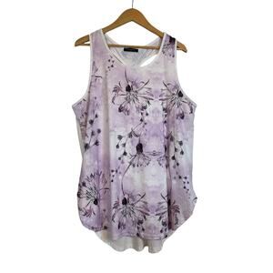 LoveU.Dear Women's Twisted Racerback Fitness Floral Tank Top Size XL Purple NWOT